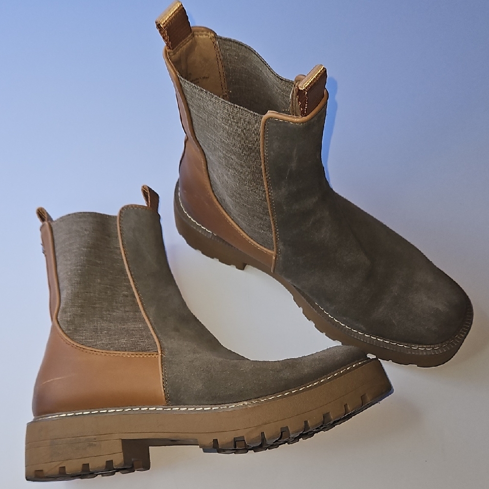 Sam Edelman Laguna Two-Tone Chelsea Boots in Brown and Tan Size 9